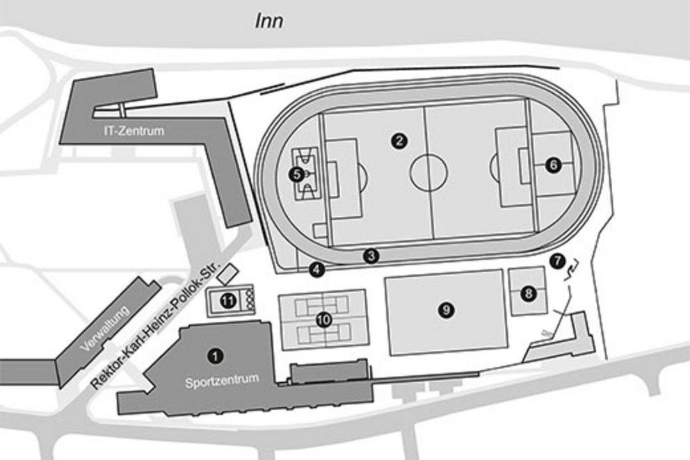 Lageplan Sportanlagen der Univ... Lageplan Sportanlagen der Univ...